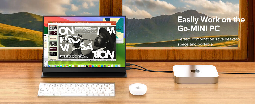 14" 2K Portable Monitor with 3:2 IPS Display and Built-in Speakers
