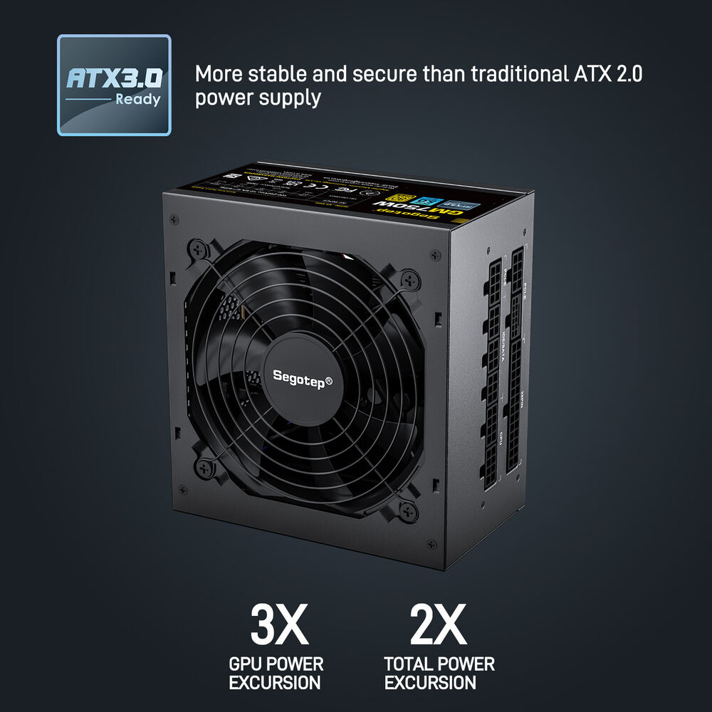 Segotep 750W 80 Plus Gold Gaming PSU with PCIe 5.0 & ATX 3.0 Support