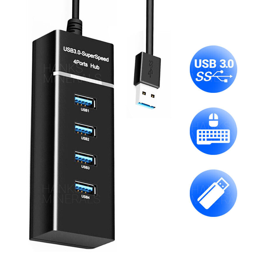 4-Port USB 3.0 Hub Splitter - High-Speed Connectivity for Multiple Devices