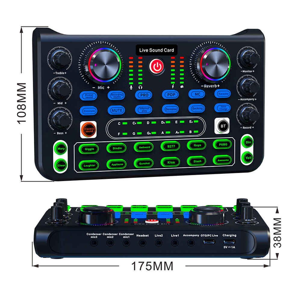 X60 Live Sound Card - Professional Audio Mixer for Enhanced Karaoke & Broadcasting