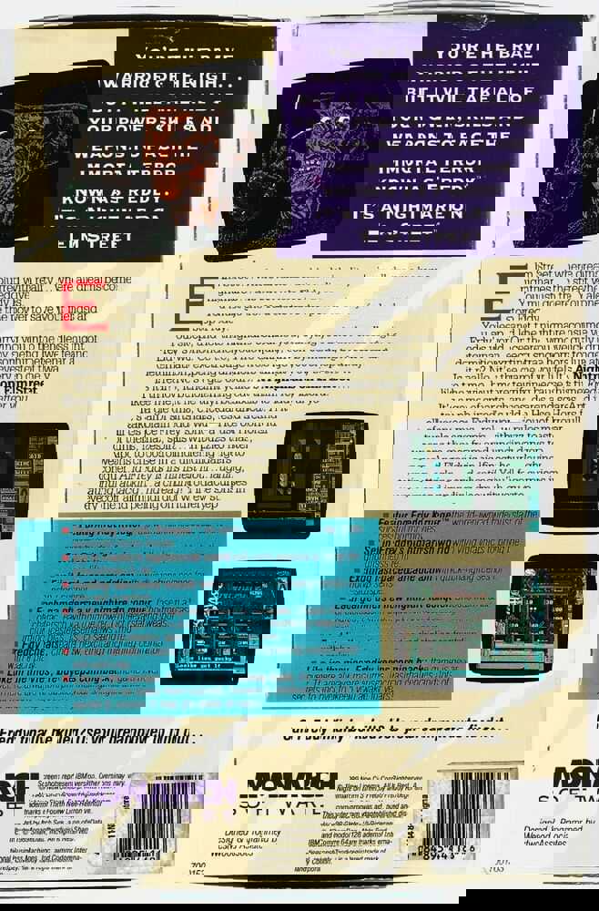 A Nightmare On Elm Street Monarch Computer Game Software - DOS Classic