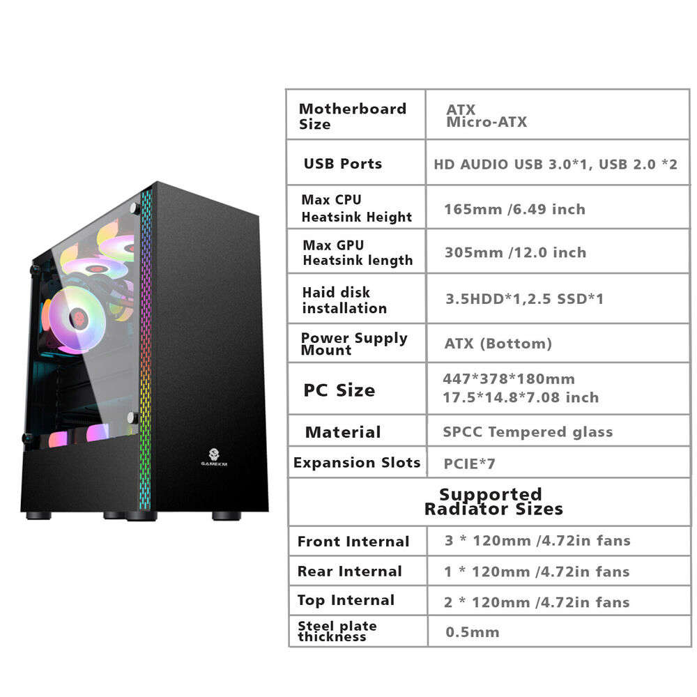 Gaming PC Case - ATX Mid Tower Desktop with USB 3.0