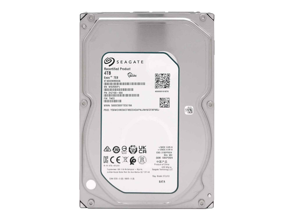 Seagate Exos ST4000NM000A 4TB 7200 RPM SATA 6Gb/s 3.5" Enterprise Hard Drive
