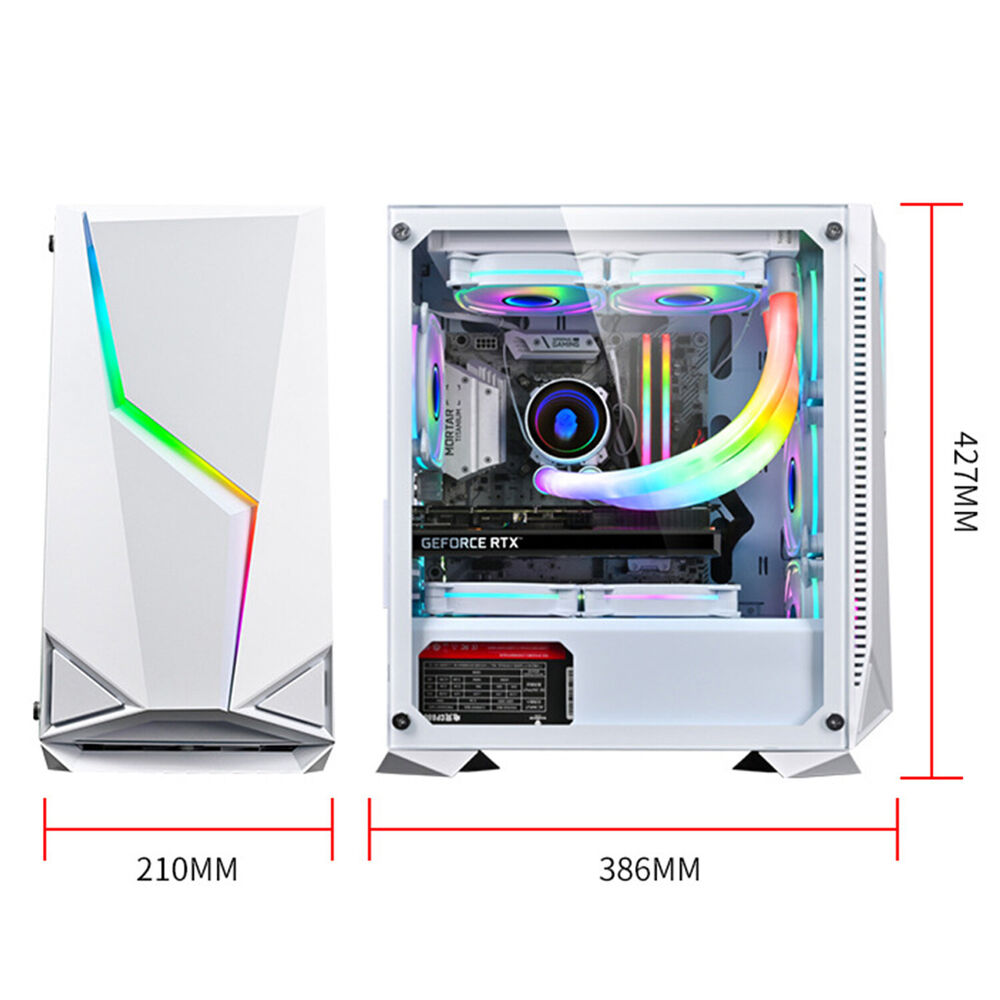 ATX M-ATX ITX Mid-Tower Gaming PC Case with Tempered Glass