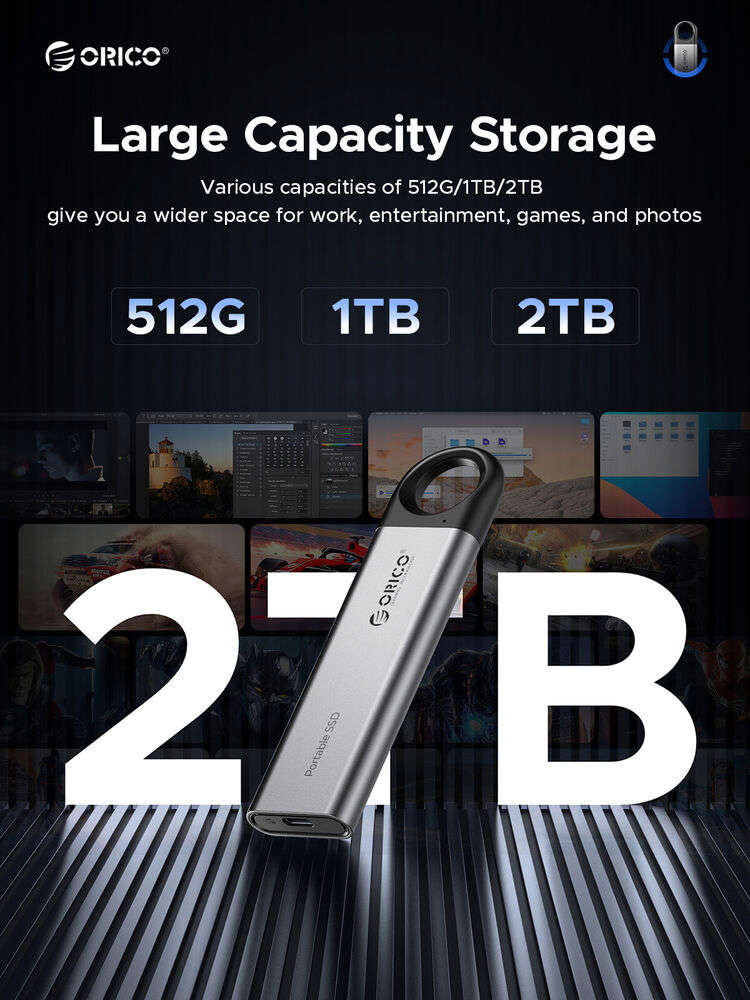 ORICO 1TB Portable SSD - High-Speed 10Gbps Type-C USB 3.2 Gen2