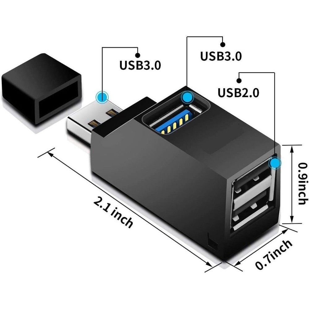 3-Port USB 3.0 Hub for Enhanced Connectivity | Windows & Mac Compatible