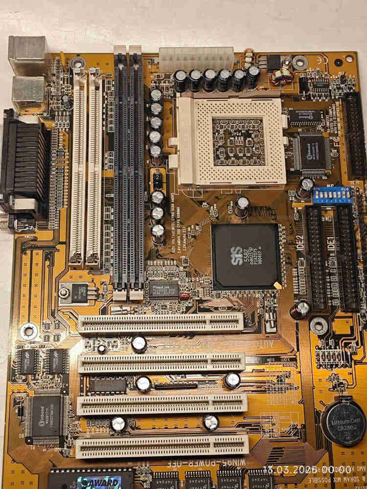 Vintage Gigabyte GA-586STX2 Motherboard with CPU and 128MB RAM