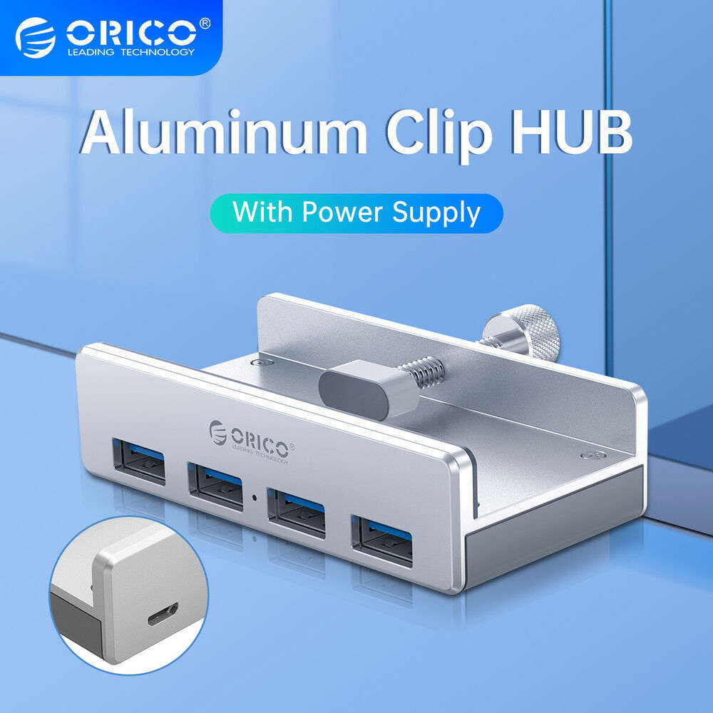 ORICO Aluminum 4-Port USB 3.0 Clamp Hub with Power Supply