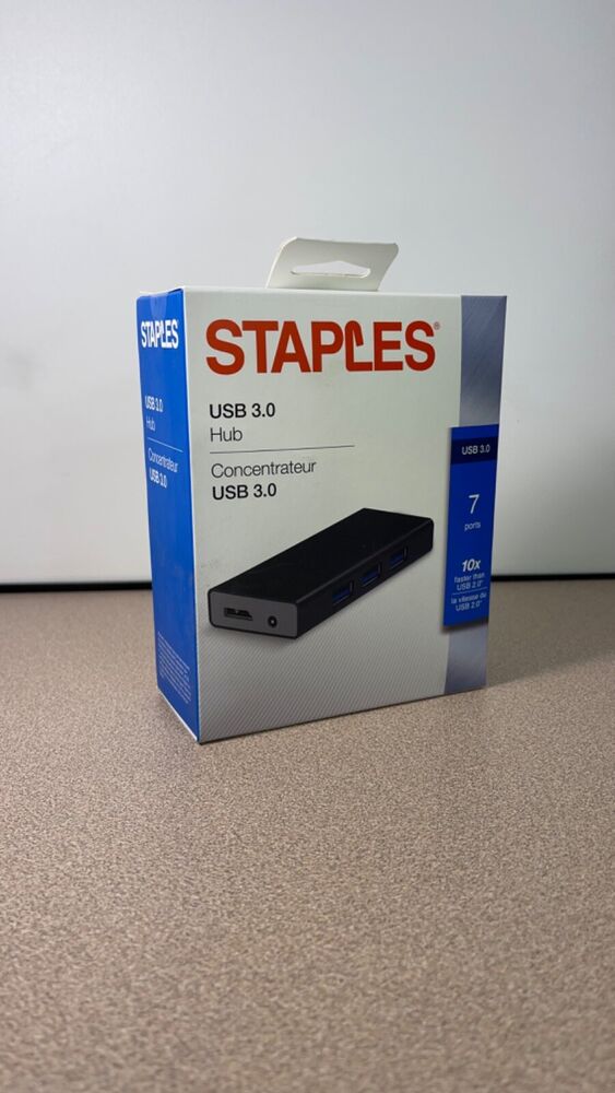 7-Port USB 3.0 Hub - Compact, Portable, Fast Data Transfer for PC and Laptops