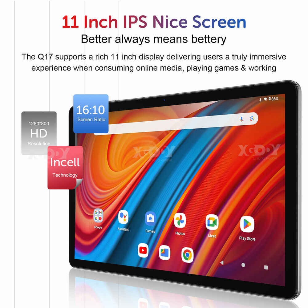 2025 Newest Android 14 Tablet PC with 16GB RAM + 256GB Storage, Dual Camera, IPS Display, 5G, WiFi 6, OTG