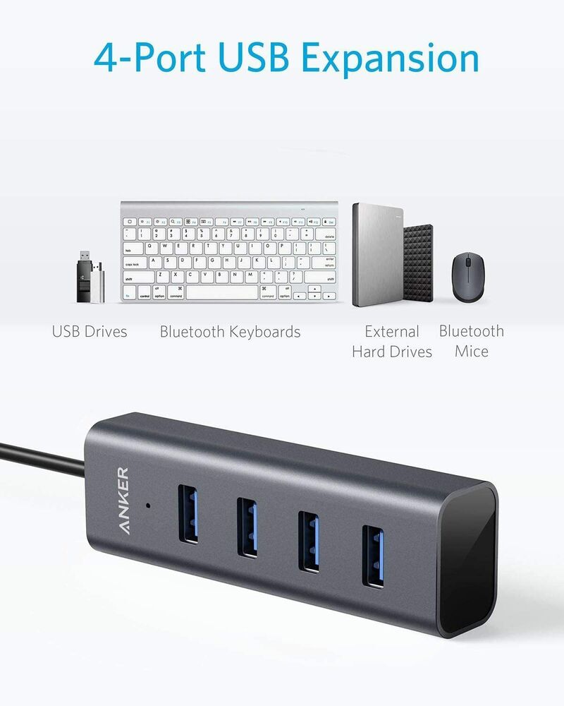Anker Aluminum USB-C Hub with 4 USB 3.0 Ports