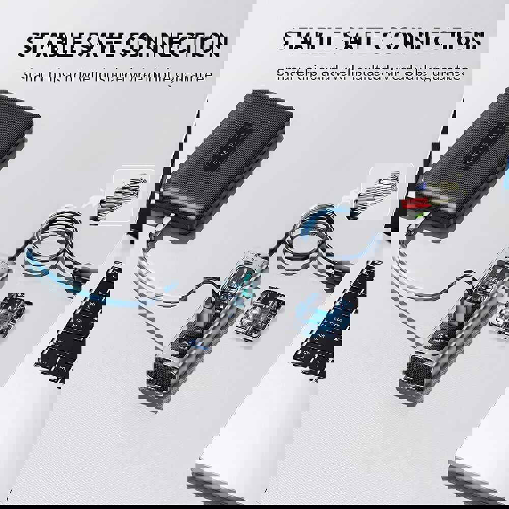 4-Port USB 3.0 Hub Adapter with USB A Ports for MacBook, Android, and PC