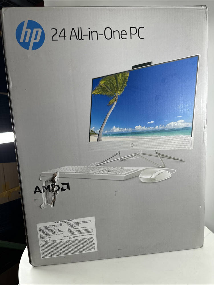 HP 24-dd0017c 23.8" All-in-One PC with AMD Ryzen 3, 512GB SSD, 8GB RAM