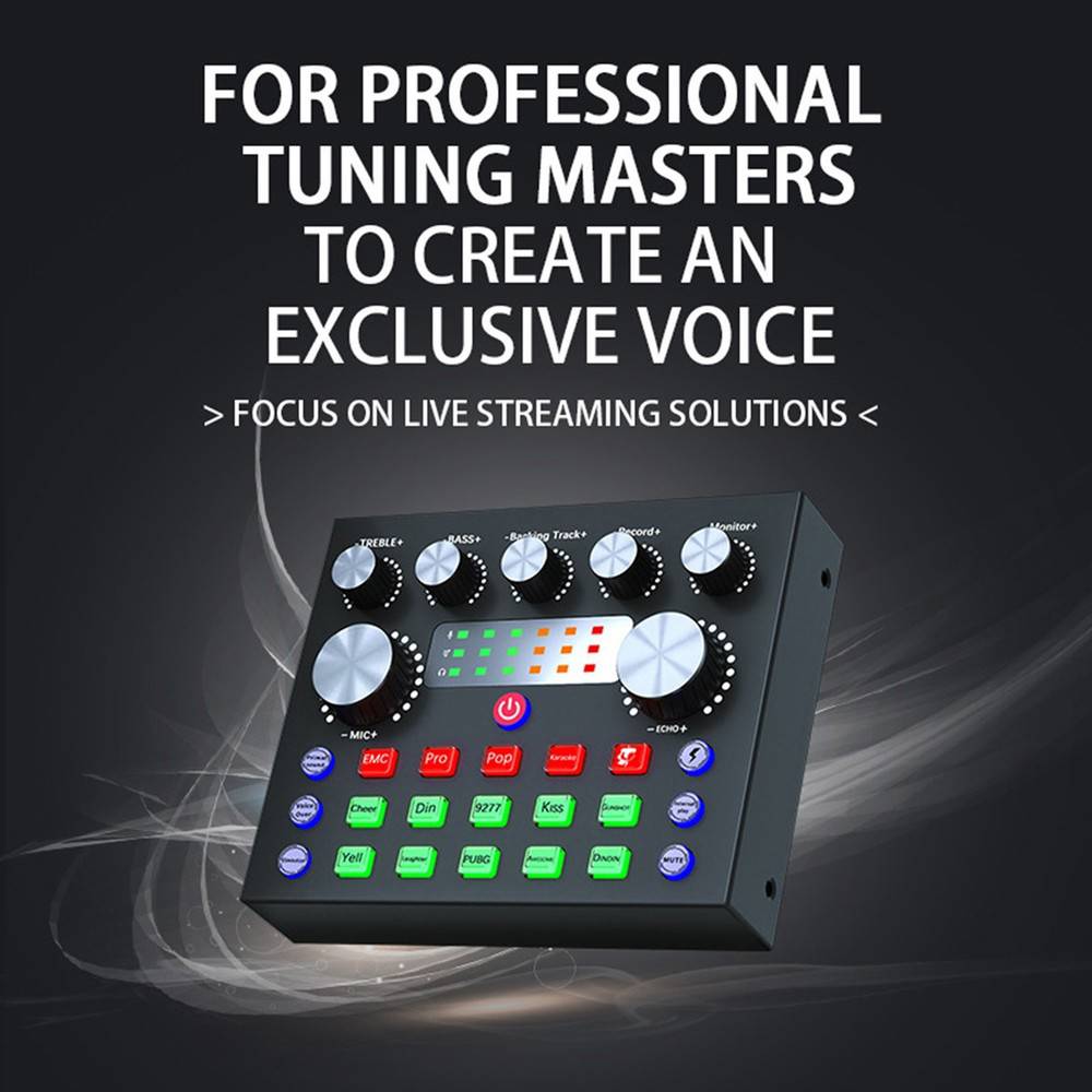V8S Live External Sound Card with Voice Changer and Multiple Sounds