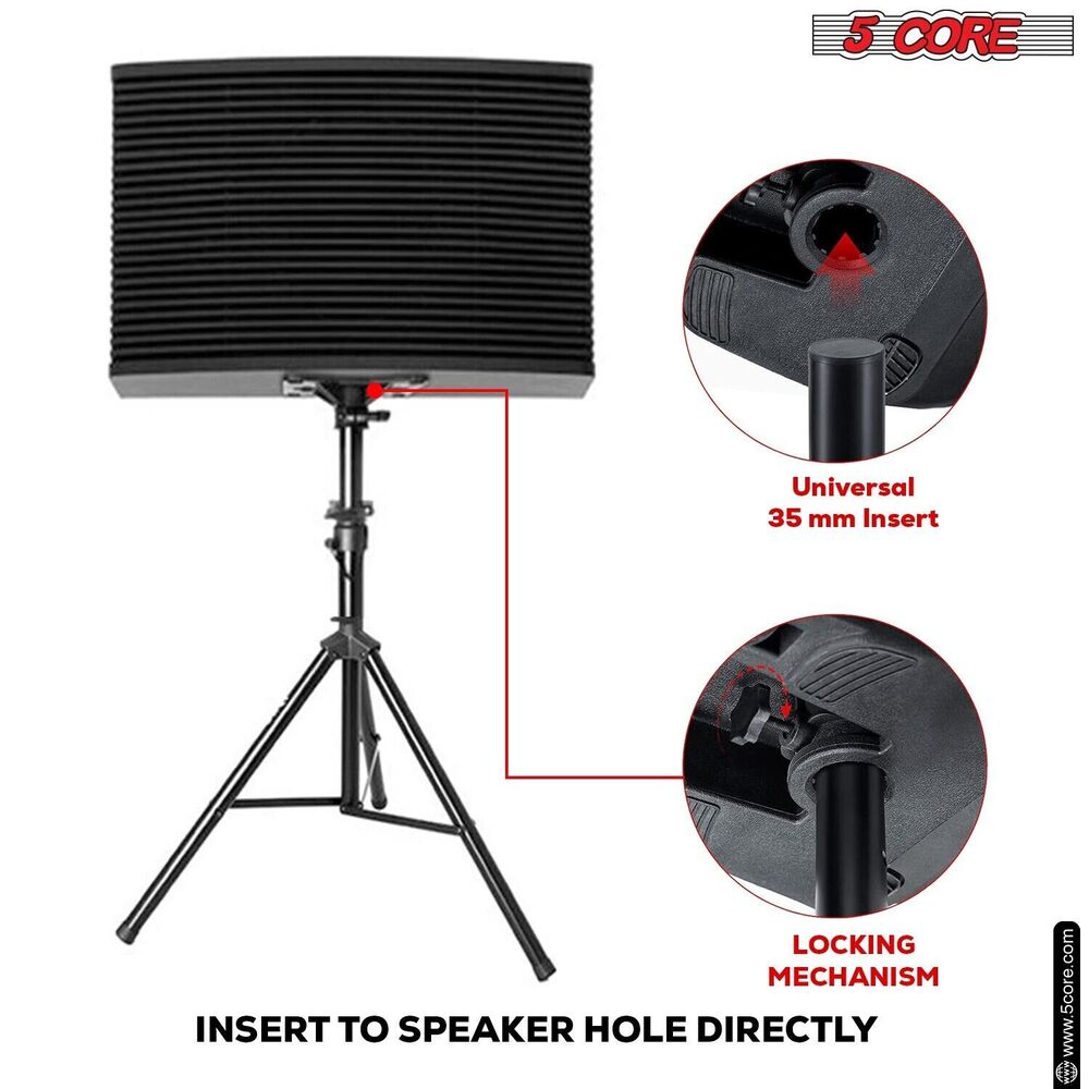 5Core Adjustable Tripod Speaker Stands for DJ Studio, 48 Inch Tall