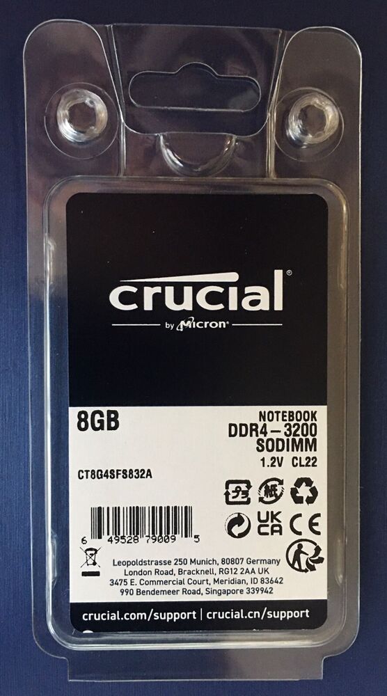 Crucial 8GB DDR4 3200MHz SODIMM Laptop Memory - Bulk Pack of 10