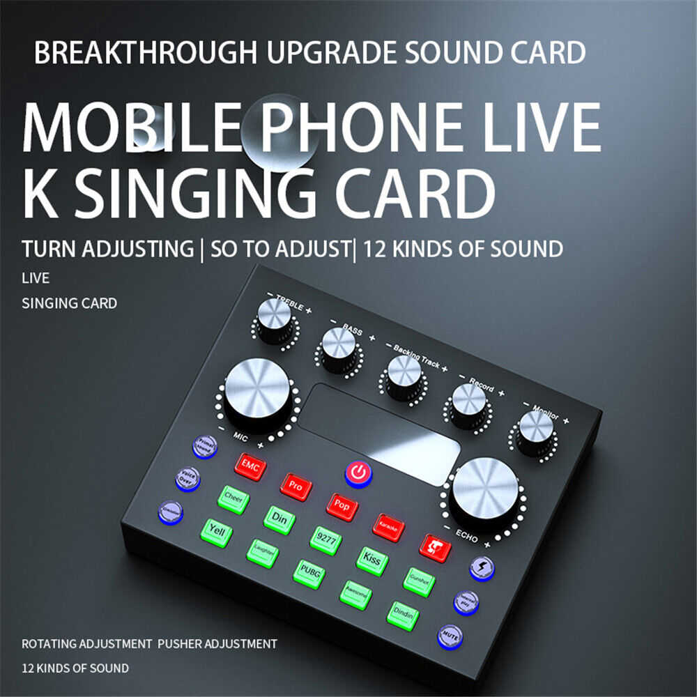 V8S Bluetooth External Sound Card for Enhanced Live Streaming Audio