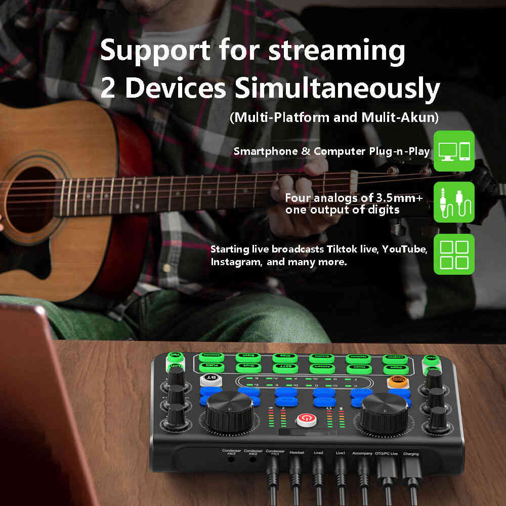 X60 Live Sound Card - Professional Audio Mixer for Enhanced Karaoke & Broadcasting