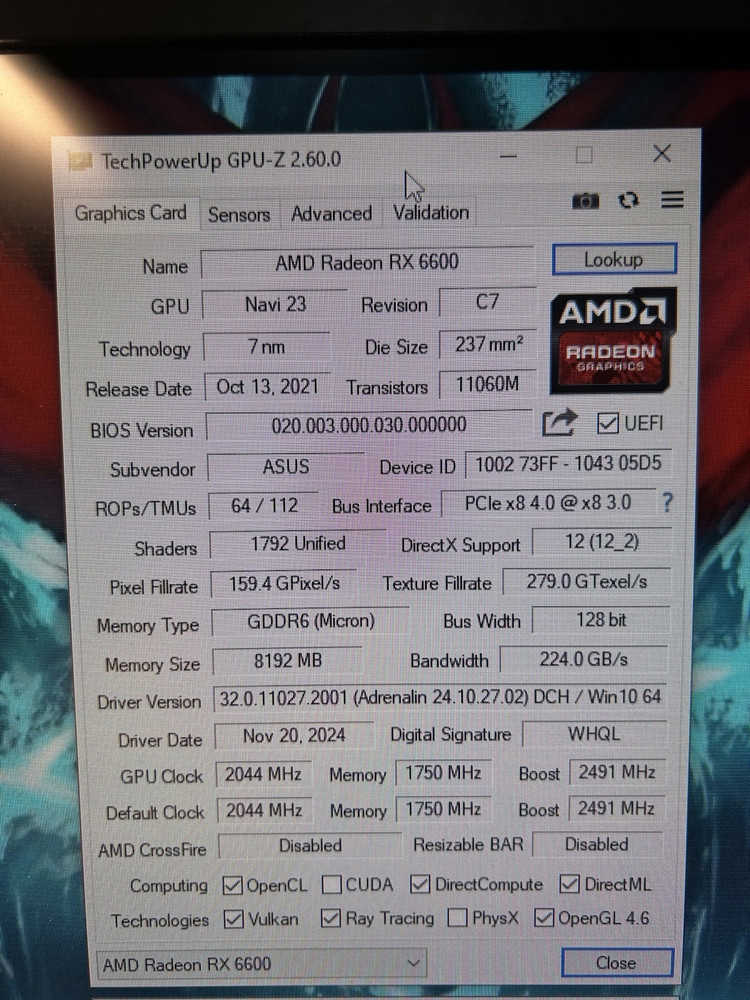 ASUS Dual Radeon RX 6600 8GB GDDR6 Graphics Card - High-Performance Gaming Solution