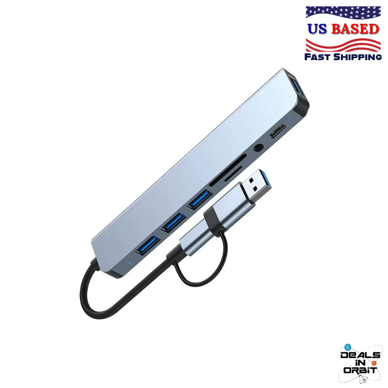 USB Type-C to A Adapter Hub for Windows, Mac, and Laptops