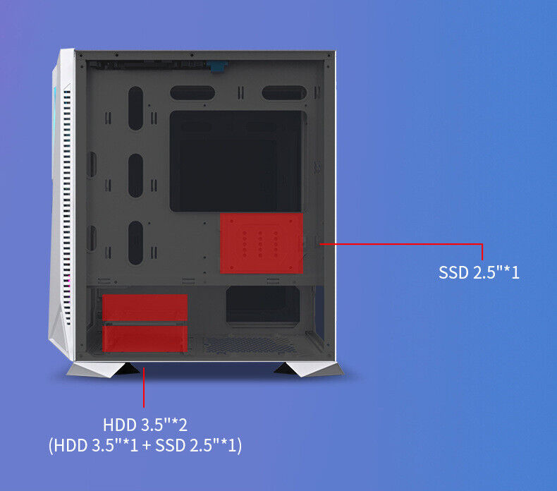 ATX M-ATX ITX Mid-Tower Gaming PC Case with Tempered Glass