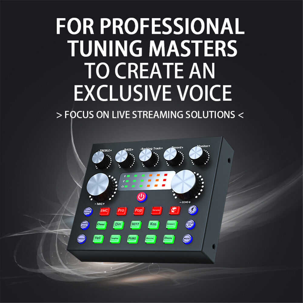 V8S Bluetooth External Sound Card for Enhanced Live Streaming Audio