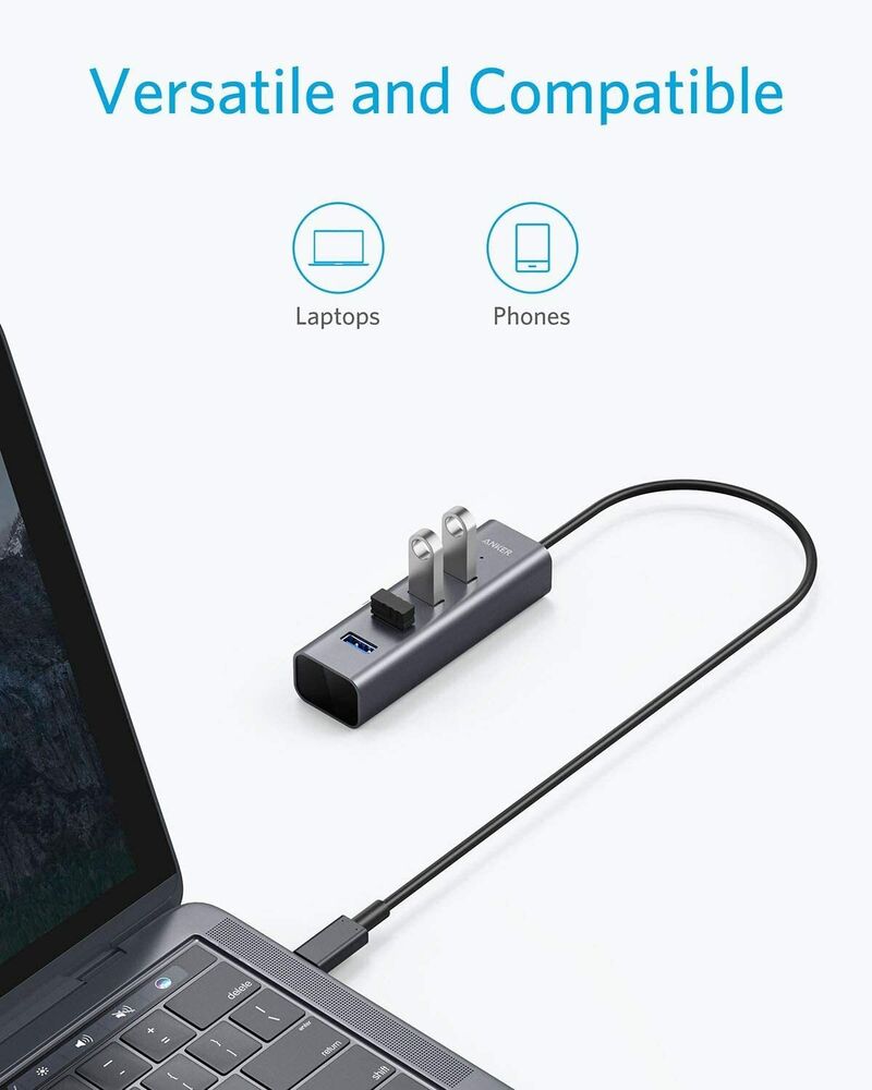 Anker Aluminum USB-C Hub with 4 USB 3.0 Ports