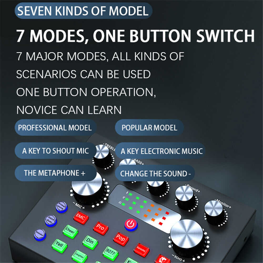 V8S Bluetooth External Sound Card for Enhanced Live Streaming Audio