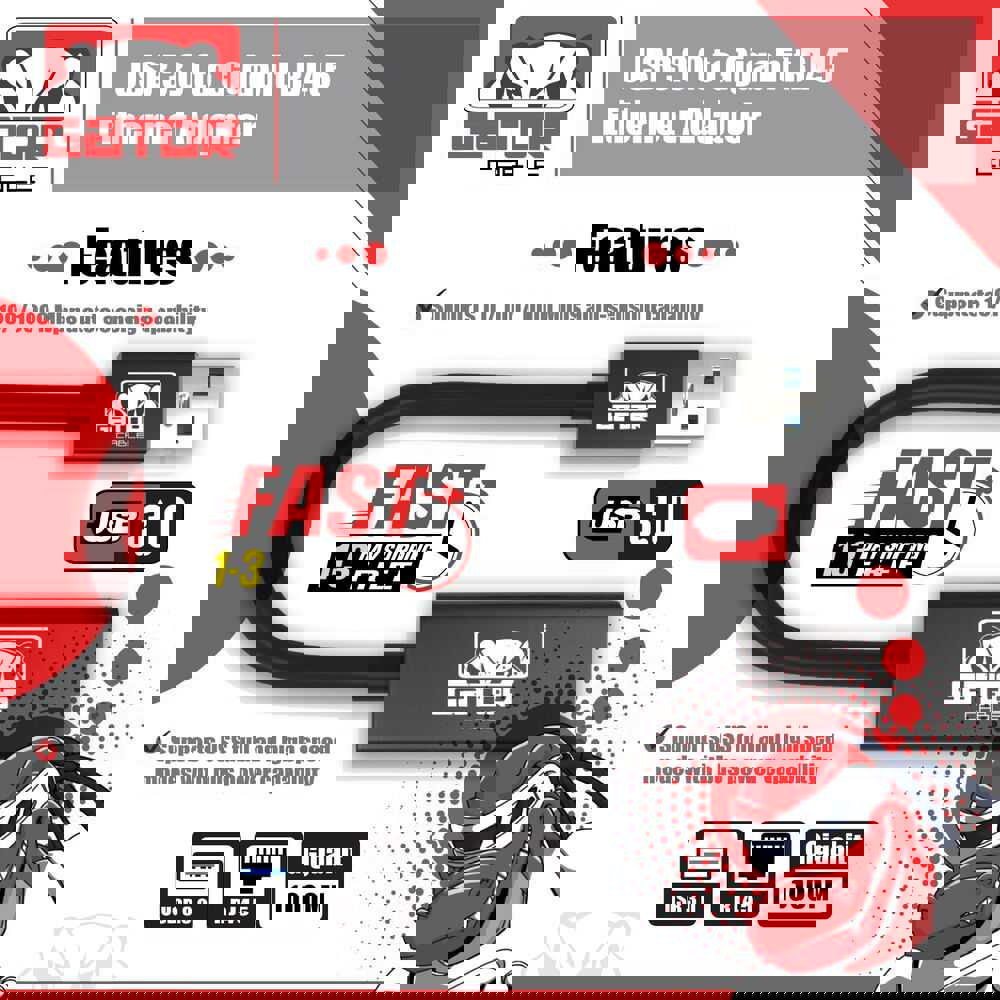 USB 3.0 Gigabit Ethernet Adapter with 3-Port USB Hub