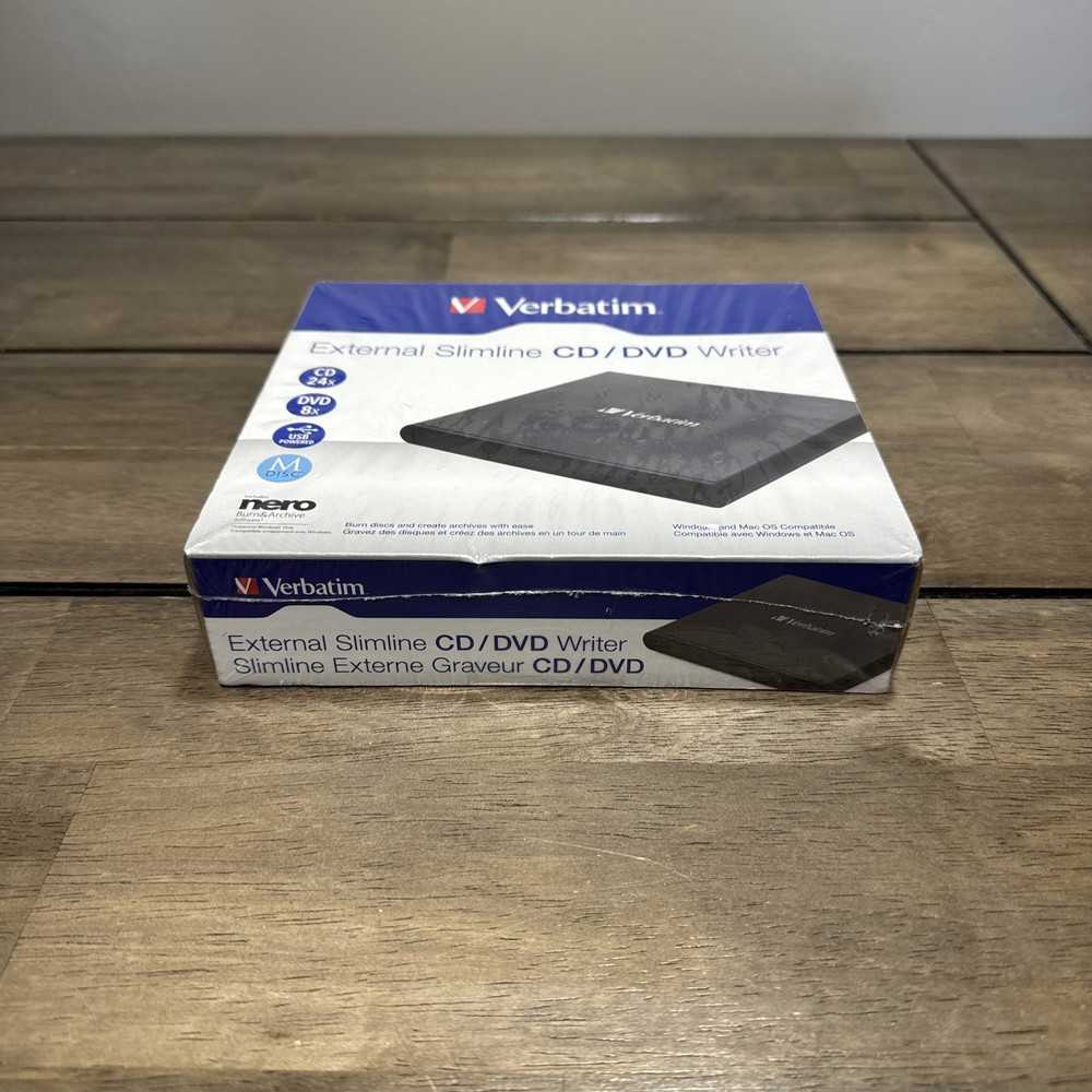 Verbatim External Slimline CD/DVD Writer USB Optical Drive 98938