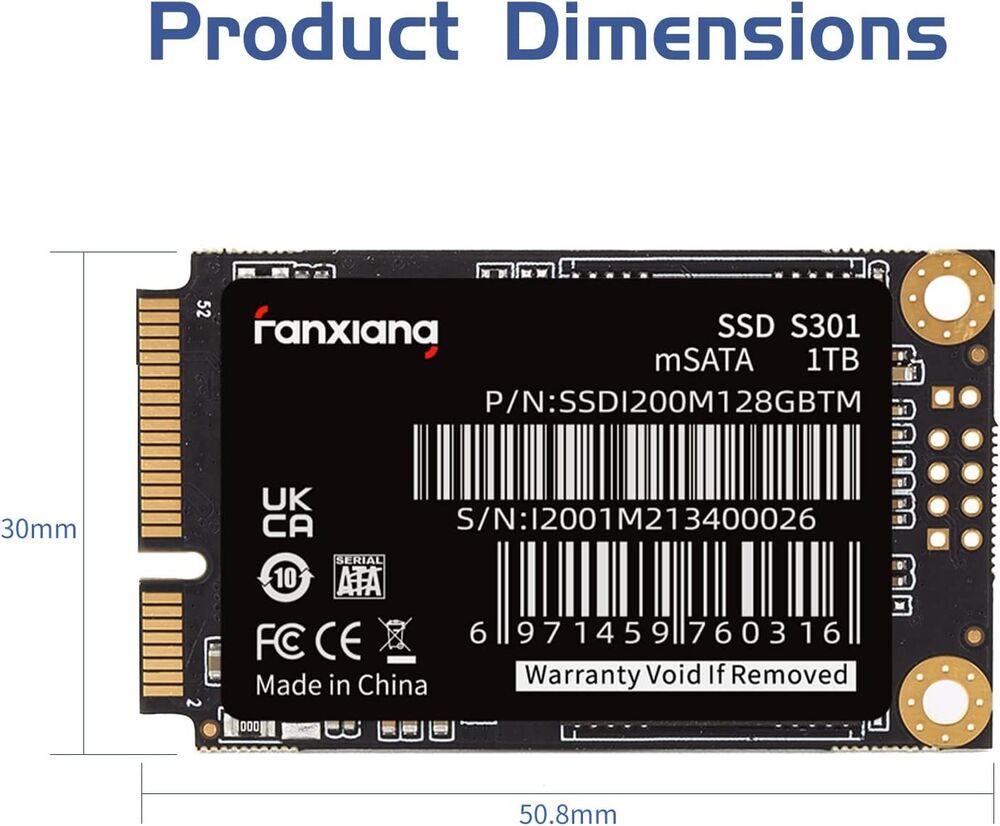 Fanxiang 1TB mSATA SSD - High-Speed Storage for PC/Laptop
