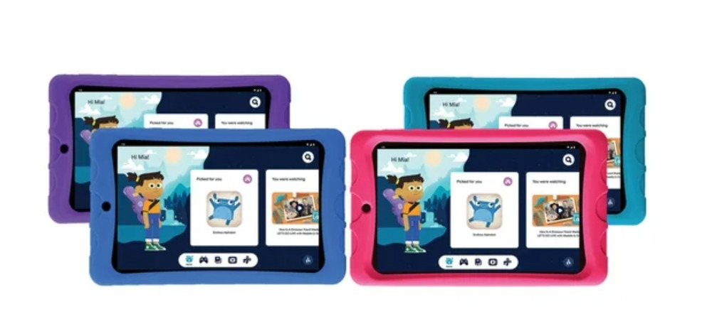 Onn. Surf 8 Kids Tablet 32GB Android with Blue Rubberized Sleeve & Stand