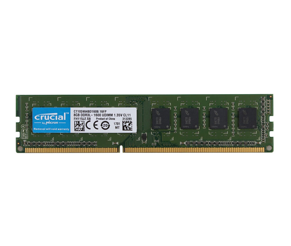 Crucial 32GB (4x8GB) DDR3 1600MHz PC3L 12800U Desktop Memory RAM