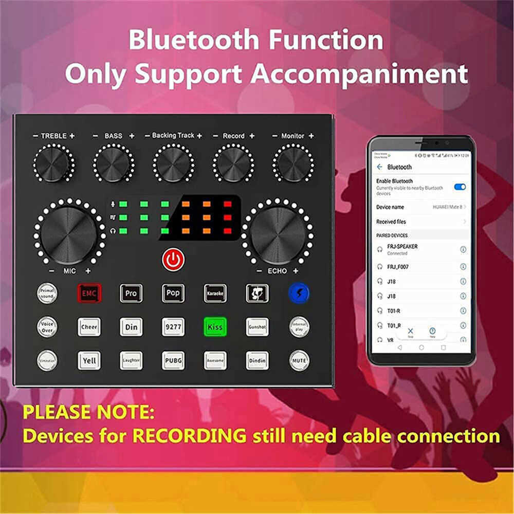 V8S Bluetooth External Sound Card for Enhanced Live Streaming Audio