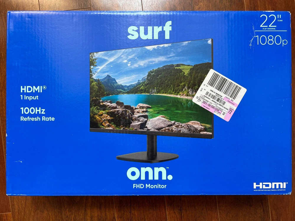 22" FHD Bezel-Less Monitor with 100Hz Refresh Rate and HDMI Cable