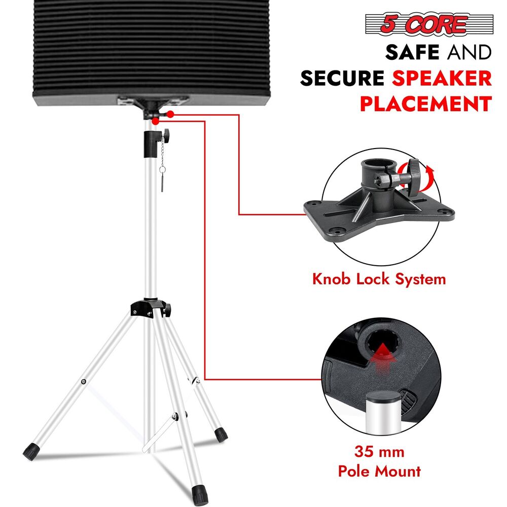 5Core Adjustable 72 Inch DJ Studio Monitor Stands