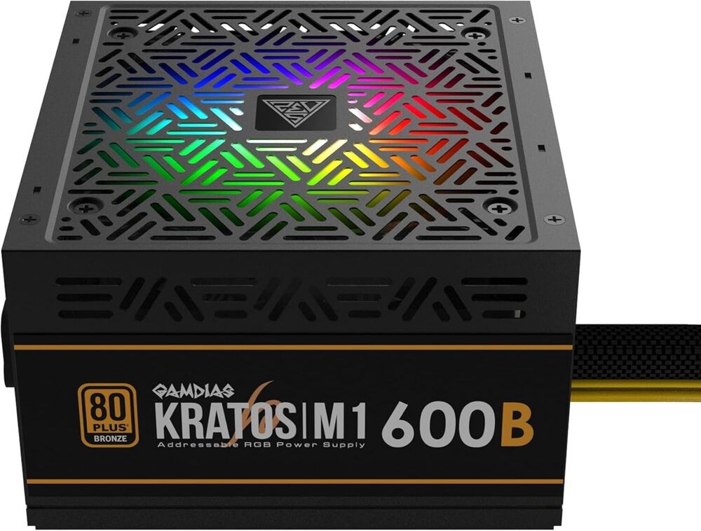 GAMDIAS RGB 600W Gaming Power Supply, 80 Plus Bronze Certified