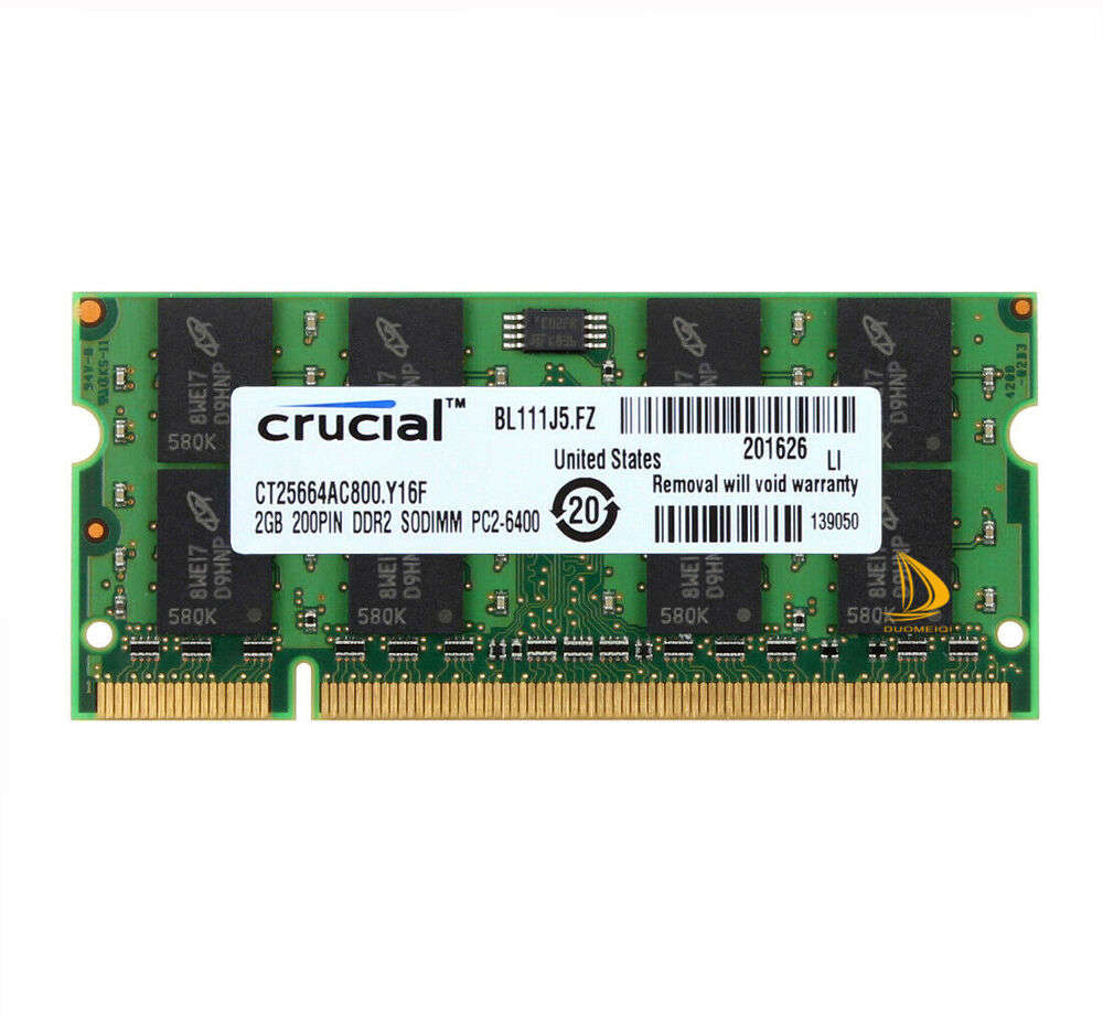 Crucial 8GB (4GBx2) DDR2-800MHz 200pin SODIMM Laptop Memory Kit