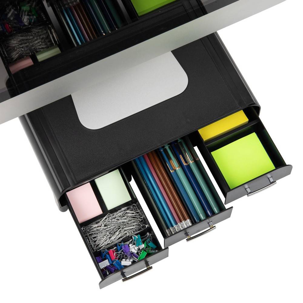 Ergonomic Monitor Stand with Storage Drawer