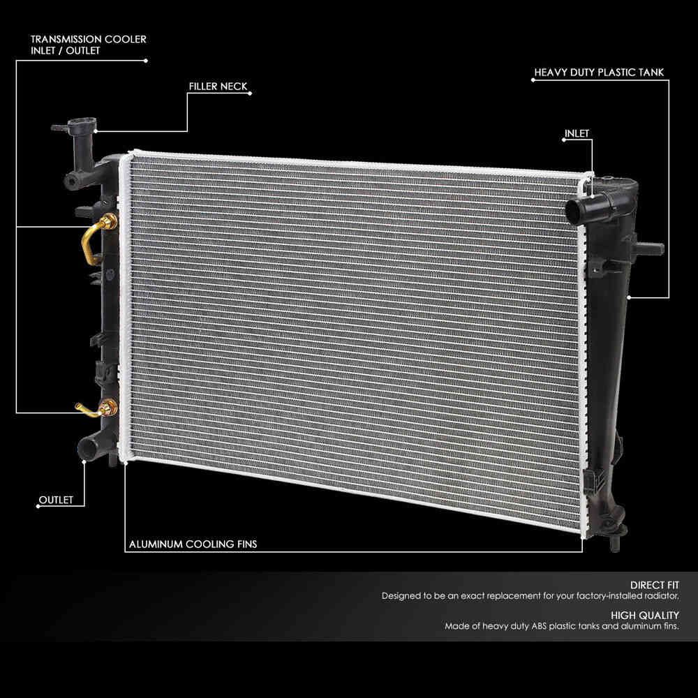 OE Style Full Aluminum Core Radiator for 05-10 Sportage Tucson 2.7L AT
