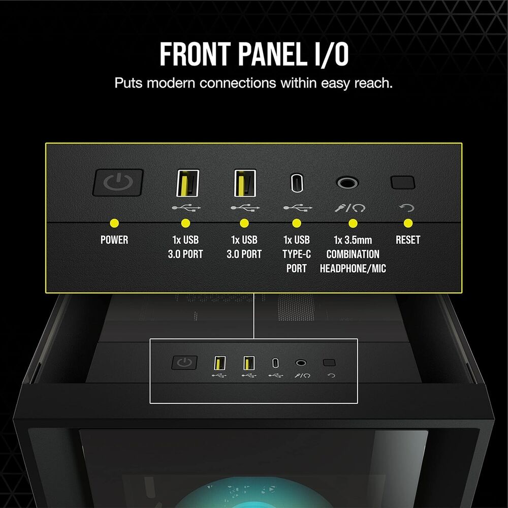 Corsair iCUE 5000X RGB ATX Mid Tower PC Case with Tempered Glass