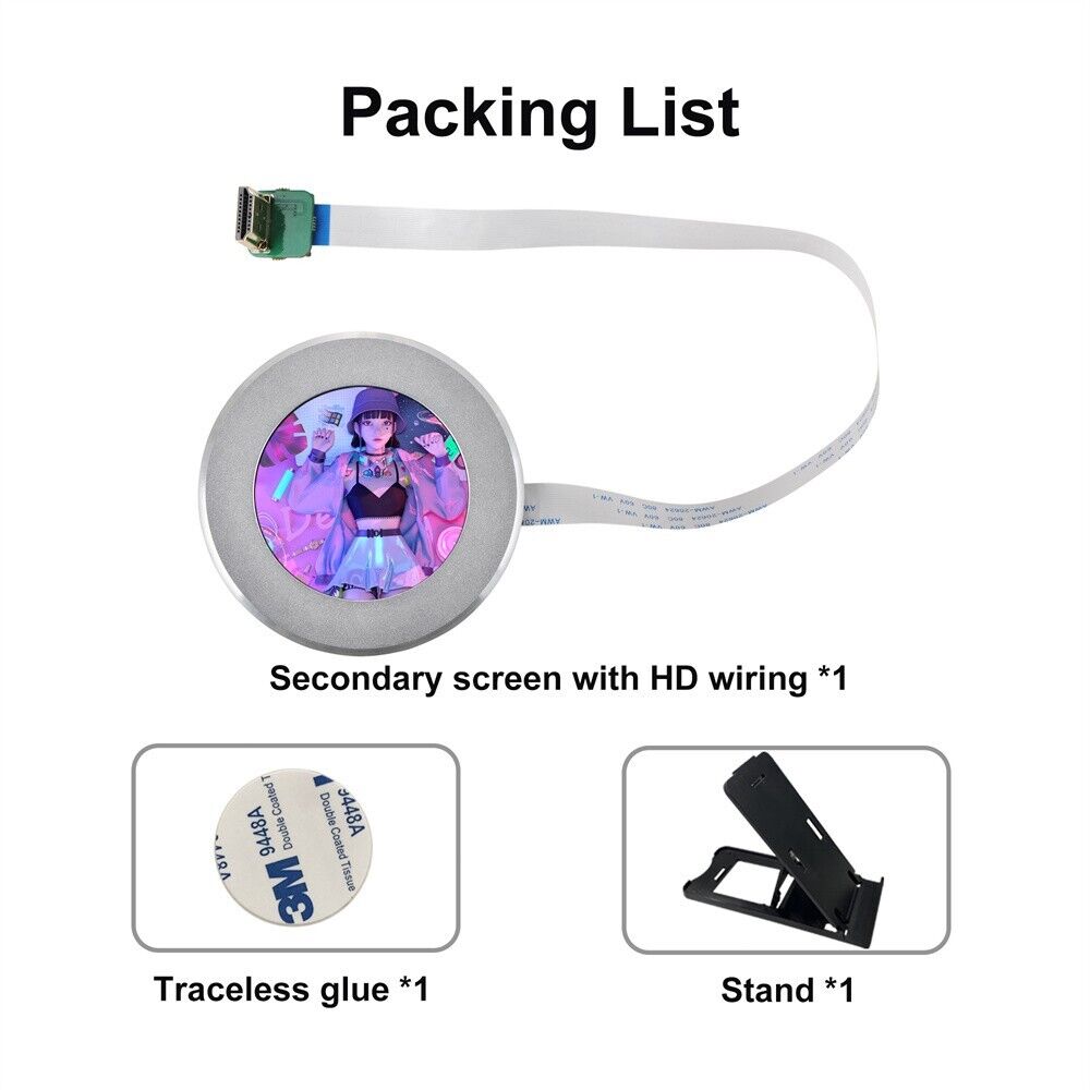 2.1 Inch IPS USB Dynamic Round Water Cooling Monitor for DIY PC Cases