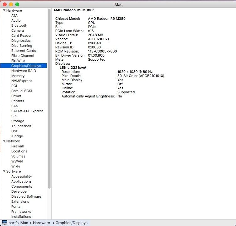 iMac 27 A1419 Late 2015 Logic Board with 2GB AMD Radeon R9 M380 GPU