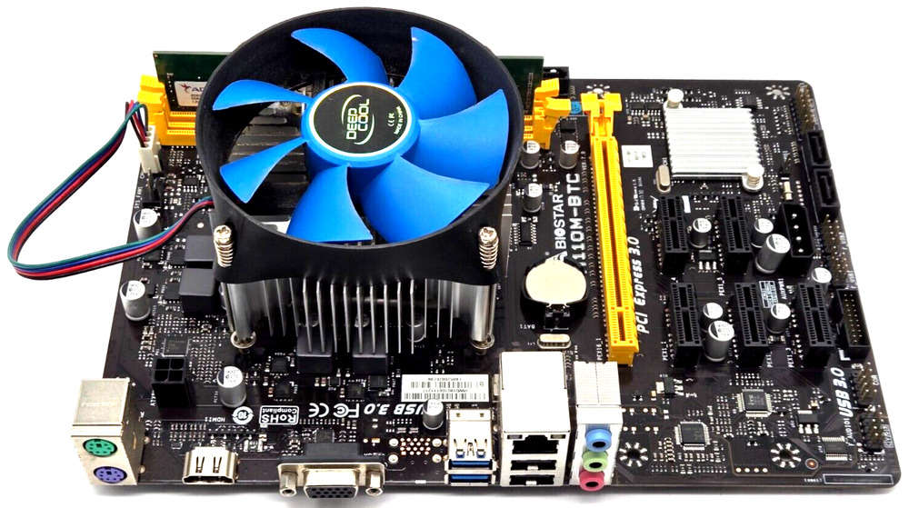 BIOSTAR H110M-BTC Motherboard Bundle with Intel i7-7700 and 8GB DDR4 RAM
