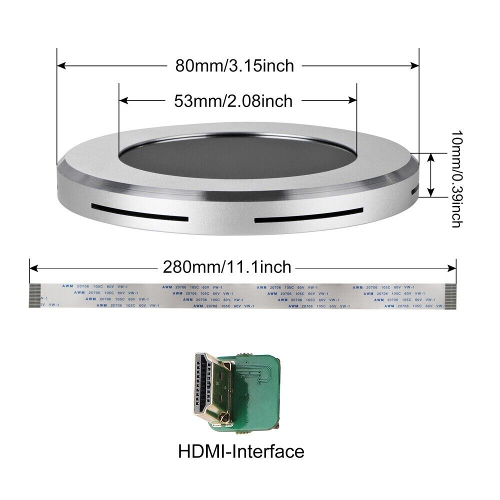 2.1 Inch IPS USB Dynamic Round Water Cooling Monitor for DIY PC Cases