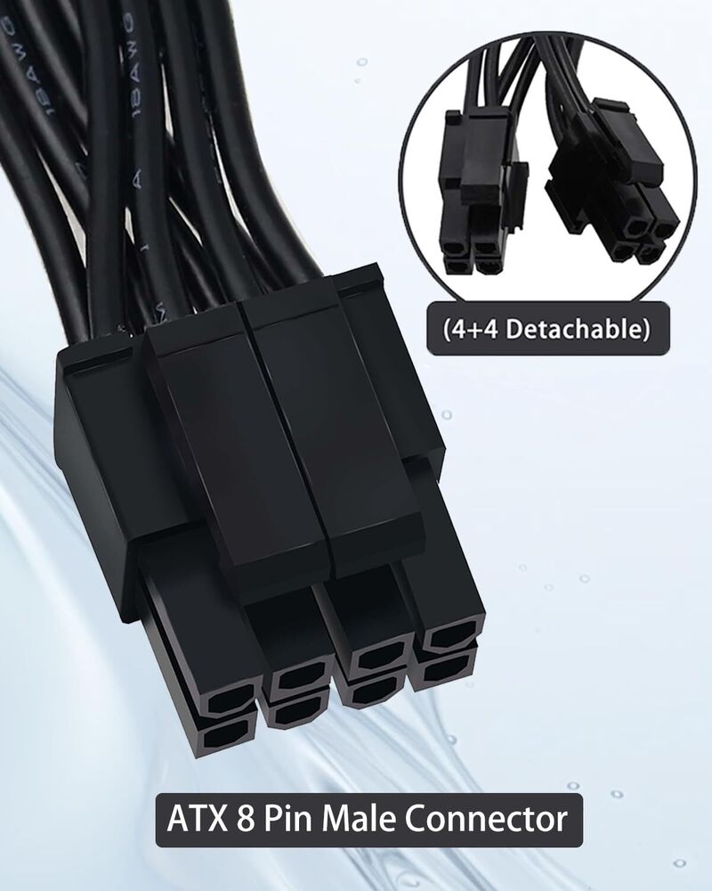 2-Pack CPU 8 Pin Extension Cables for ATX Motherboards