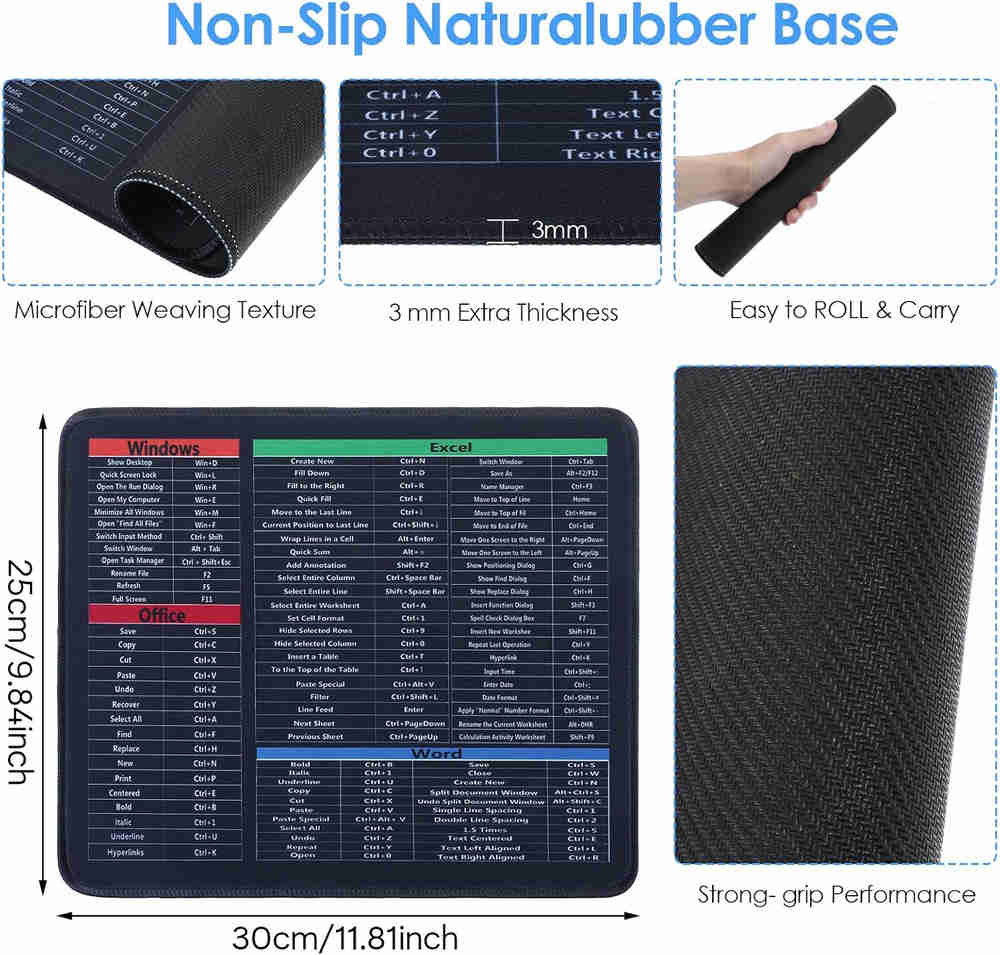 Excel Shortcuts Mousepad - Boost Your Productivity