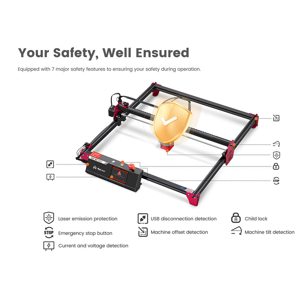 ALgolaser DIY KIT MK2 5W Laser Engraver with Smart Engraving and Cutting