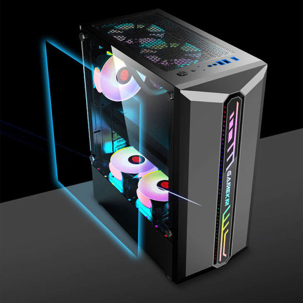 Stylish Black USB 3.0 Tempered Glass ATX Mid-Tower Gaming PC Case