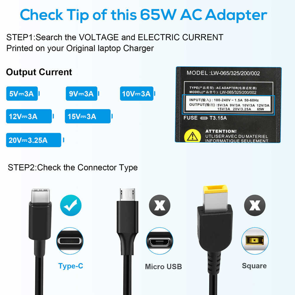 Universal USB C Power Charger for Laptops
